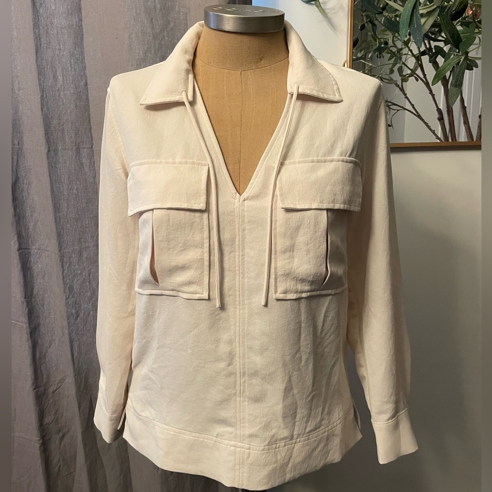 REISS ‘Fleur’ Cream Utility Blouse | Size 0 | Retail $2XX | Excellent Condition - Picture 3 of 8